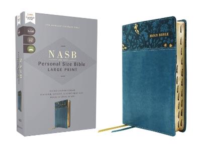 NASB, Personal Size Bible, Large Print, Leathersoft, Teal, Red Letter, 1995 Text, Thumb Indexed, Comfort Print - Zondervan - cover