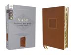 NASB, Personal Size Bible, Large Print, Leathersoft, Brown, Red Letter, 1995 Text, Thumb Indexed, Comfort Print