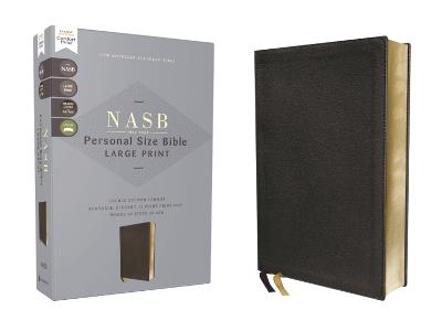 NASB, Personal Size Bible, Large Print, Genuine Leather, Calfskin, Black, Red Letter, 1995 Text, Comfort Print - Zondervan - cover