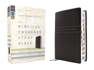NIV, Biblical Theology Study Bible (Trace the Themes of Scripture), Leathersoft, Black, Thumb Indexed, Comfort Print: Follow God’s Redemptive Plan as It Unfolds throughout Scripture - cover