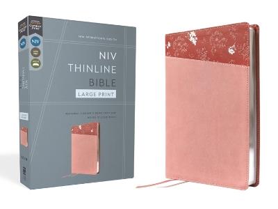 NIV, Thinline Bible, Large Print, Leathersoft, Pink, Red Letter, Comfort Print - Zondervan - cover