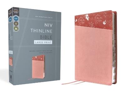 NIV, Thinline Bible, Large Print, Leathersoft, Pink, Red Letter, Thumb Indexed, Comfort Print - Zondervan - cover
