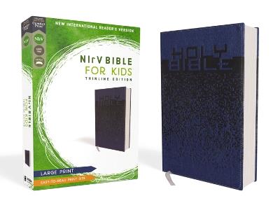 NIrV, Bible for Kids, Large Print, Leathersoft, Blue, Comfort Print: Thinline Edition - Zondervan - cover