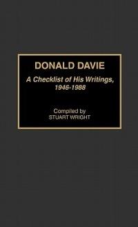 Donald Davie: A Checklist of His Writings, 1946-1988 - Stuart Wright - cover
