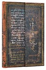 Agenda accademica Paperblanks, 2026 Michelangelo, Handwriting 18 mesi Mini, orizzontale