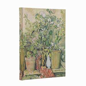 Cartoleria Agenda 2027 18 mesi, Cezannes Terracotta Pots and Flowers, Midi, Horizontal Paperblanks