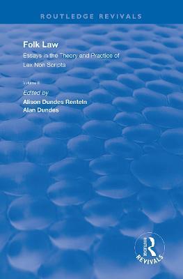 Folk Law: Essays in the Theory and Practice of Lex Non Scripta: Volume II - cover