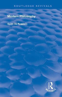 Modern Philosophy - Guido De Ruggiero - cover