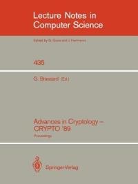 Advances in Cryptology - CRYPTO '89: Proceedings - cover