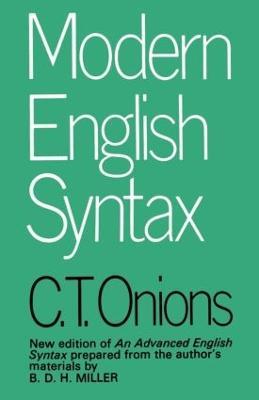 Modern English Syntax - C.T. Onions - cover