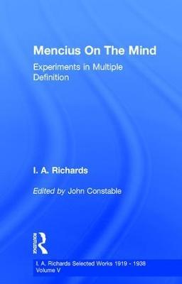 Mencius On The Mind: Experiments in Multiple Definition - John Constable - cover