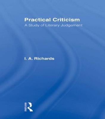 Practical Criticism        V 4 - I. A. Richards - cover