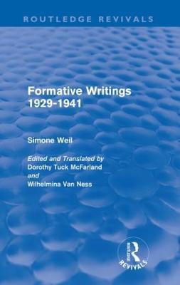 Formative Writings (Routledge Revivals) - Simone Weil - cover