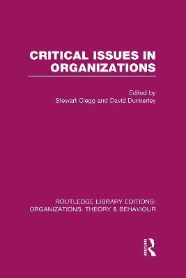 Critical Issues in Organizations (RLE: Organizations) - cover