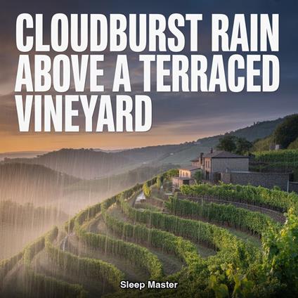 Cloudburst Rain Above a Terraced Vineyard