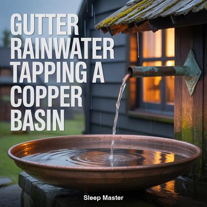 Gutter Rainwater Tapping a Copper Basin