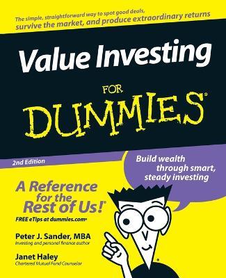 Value Investing For Dummies - Peter J. Sander,Janet Haley - cover