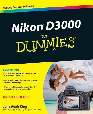 Nikon D3000 For Dummies - Julie Adair King - cover