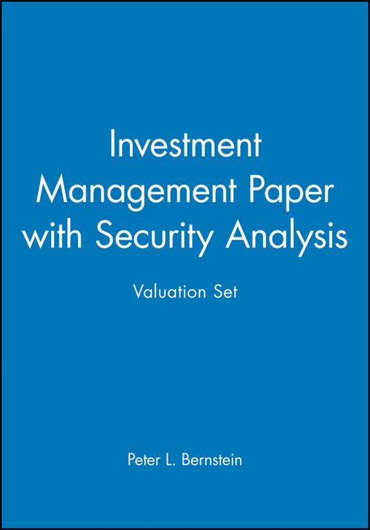 Investment Management Paper with Security Analysis Valuation Set - cover