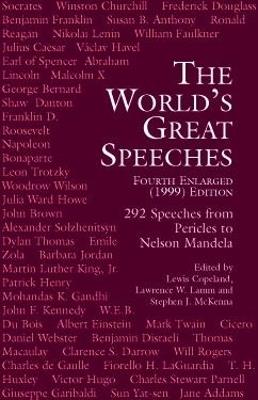 The World's Great Speeches - COPELAND,Lewis Copeland,L. Lamm - cover