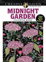 Creative Haven Midnight Garden Coloring Book: Heart & Flower Designs with a Dramatic Black Background