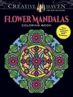 Creative Haven Flower Mandalas Coloring Book: Stunning Designs on a Dramatic Black Background