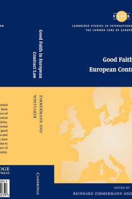 Good Faith in European Contract Law - cover