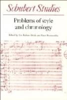 Schubert Studies: Problems of Style and Chronology - Eva Badura-Skoda,Peter Branscombe - cover