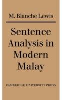 Sentence Analysis in Modern Malay - M. Blanche Lewis - cover