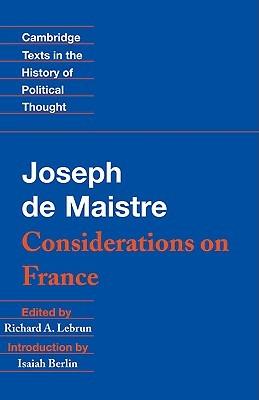 Maistre: Considerations on France - Joseph de Maistre - cover
