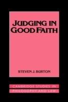 Judging in Good Faith - Steven J. Burton - cover
