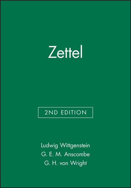 Zettel - Ludwig Wittgenstein - cover