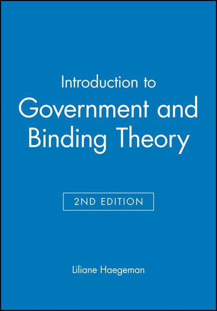 Introduction to Government and Binding Theory - Liliane Haegeman - cover