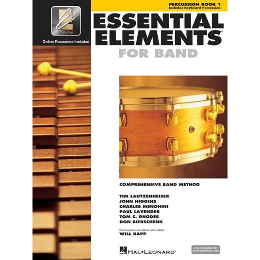  Essential Elements for  Band - Book 1 - Percussion + media online - percussioni - copertina