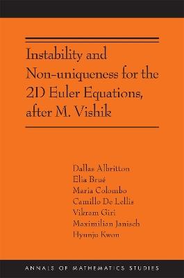 Instability and Non-uniqueness for the 2D Euler Equations, after M. Vishik: (AMS-219) - Camillo De Lellis,Elia Brué,Dallas Albritton - cover
