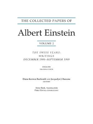 The Collected Papers of Albert Einstein, Volume 2 (Translation Supplement): The Swiss Years: Writings, December 1900–September 1909 - Albert Einstein - cover