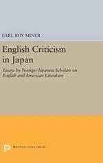 English Criticism in Japan: Essays by Younger Japanese Scholars on English and American Literature