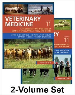 Veterinary Medicine: A textbook of the diseases of cattle, horses, sheep, pigs and goats - two-volume set - Peter D. Constable,Kenneth W Hinchcliff,Stanley H. Done - cover