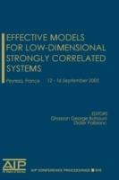 Effective Models for Low-Dimensional Strongly Correlated Systems - cover