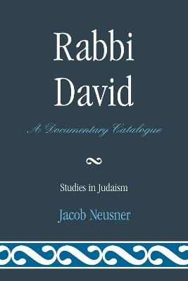 Rabbi David: A Documentary Catalogue - Jacob Neusner - cover