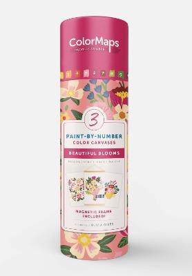 ColorMaps Paint-by-Number Beautiful Blooms: Everything You Need to Create 3 Beautiful Paintings: 3 Colored-Line Canvases, 12 Acrylic Paint Pots, 1 Magnetic Frame, 2 Paintbrushes, and Instruction Leaflet Included! - Olivia Gibbs - cover