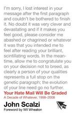 Your Hate Mail Will Be Graded