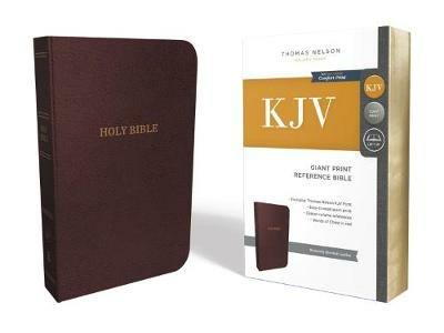 KJV Holy Bible: Giant Print with 53,000 Cross References, Burgundy Bonded Leather, Red Letter, Comfort Print: King James Version - Thomas Nelson - cover