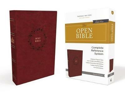 The KJV Open Bible: Complete Reference System, Burgundy Leathersoft, Red Letter, Comfort Print: King James Version - Thomas Nelson - cover