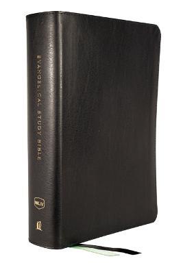 Evangelical Study Bible: Christ-centered. Faith-building. Mission-focused. (NKJV, Black Bonded Leather, Red Letter, Thumb Indexed, Large Comfort Print): Christ-centered. Faith-building. Mission-focused. - Thomas Nelson - cover