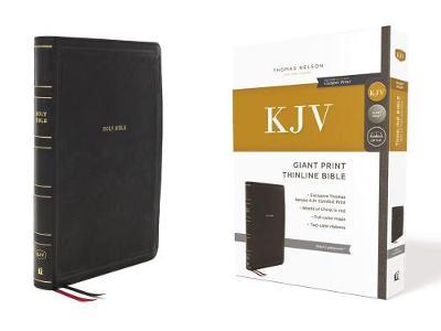 KJV Holy Bible: Giant Print Thinline Bible, Black Leathersoft, Red Letter, Comfort Print: King James Version - Thomas Nelson - cover