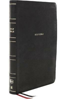 NKJV, Thinline Bible, Large Print, Leathersoft, Black, Thumb Indexed, Red Letter, Comfort Print: Holy Bible, New King James Version - Thomas Nelson - cover