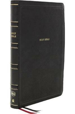 NKJV Holy Bible, Giant Print Center-Column Reference Bible, Deluxe Black Leathersoft, 72,000+ Cross References, Red Letter, Comfort Print: New King James Version - Thomas Nelson - cover