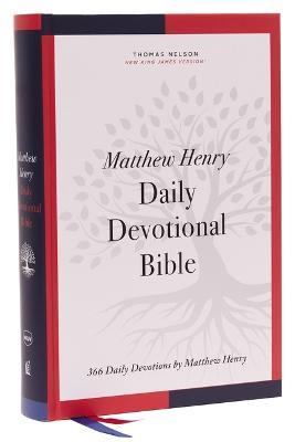 NKJV, Matthew Henry Daily Devotional Bible, Hardcover, Red Letter, Thumb Indexed, Comfort Print: 366 Daily Devotions by Matthew Henry - Thomas Nelson - cover