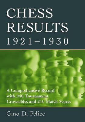 Chess Results, 1921-1930: A Comprehensive Record with 940 Tournament Crosstables and 210 Match Scores - Gino Di Felice - cover